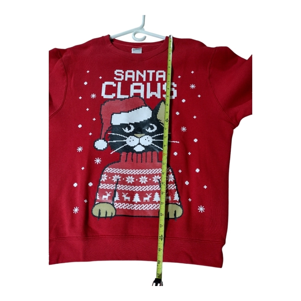 Santa Claws Red Christmas Sweatshirt Size Medium - Picture 9 of 10